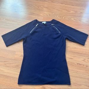 Blue Top with Zippers